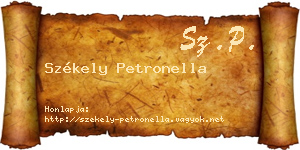 Székely Petronella névjegykártya