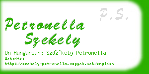 petronella szekely business card